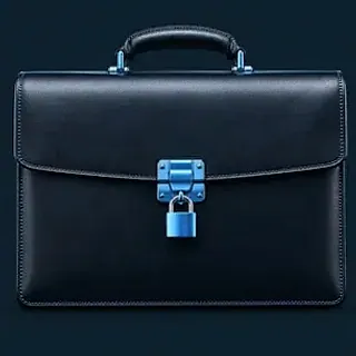 Locked leather briefcase — A Big Candy